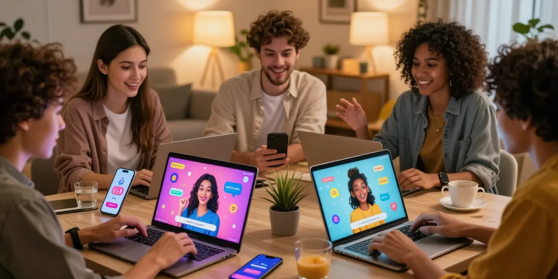 Engaging in nsfw ai chat with diverse characters in a warm home setting.