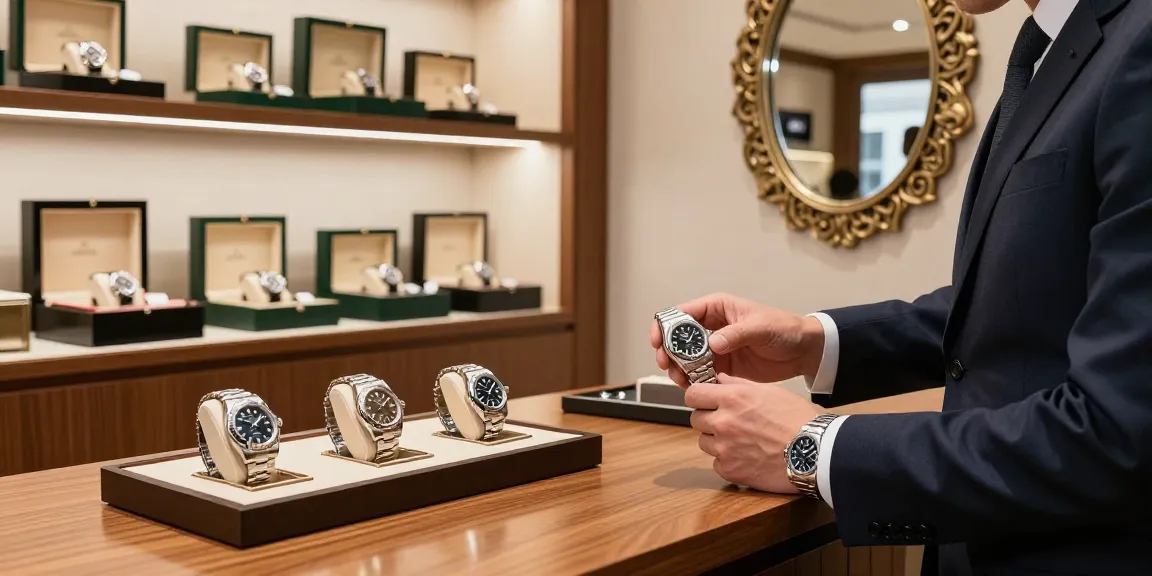 Explore premium clone watches in a luxury boutique setting, showcasing sophisticated styles and fine craftsmanship.