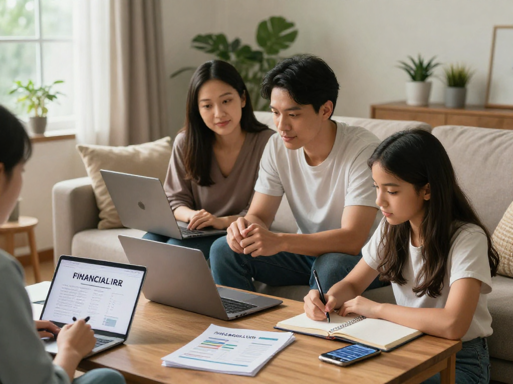 Discussing credit consolidation options at home with https://credit-consolidation.ca for financial relief.
