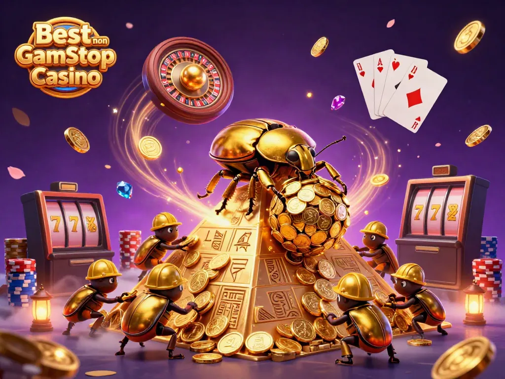 Experience the excitement of the Best non Gamstop Casino with a vibrant 3D character scene.